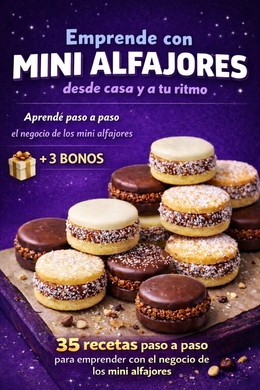 Emprende con Mini Alfajores + 3 bonos y gana mas de 800.000 al mes.